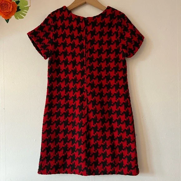 EUC Xhilaration mini dress M red and black herringbone Target a-line cap sleeve - Picture 13 of 13